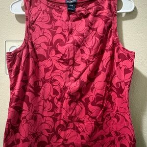 GAP Women's Vibrant Red Floral Tank Top